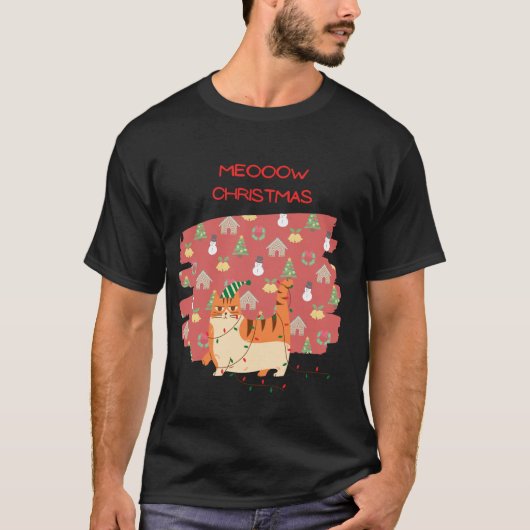 Miauw Christmas T-shirt (Voorkant)