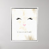 Miauw Crazy Cat Lady Canvas Afdruk (Voorkant)