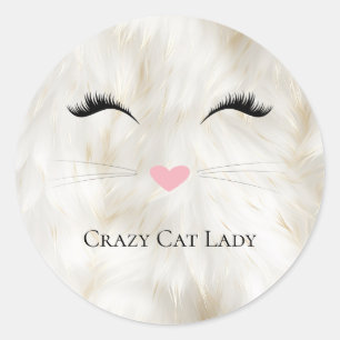 Miauw Crazy Cat Lady Ronde Sticker