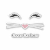 Miauw Crazy Cat Lady Sticker (Voorkant)