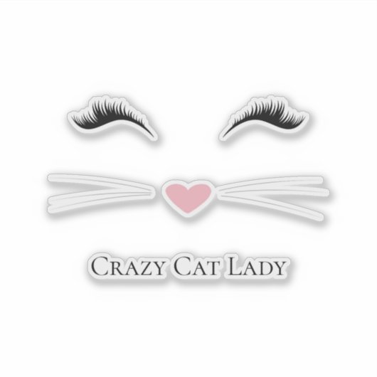 Miauw Crazy Cat Lady Sticker (Voorkant)