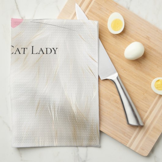 Miauw Crazy Cat Lady Theedoek (Quarter Fold)