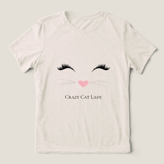 Miauw Crazy Cat Lady Tri-Blend Shirt (Design voorkant)