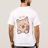 Miauw Cute Kat T-Shirt Ontwerp (Achterkant)