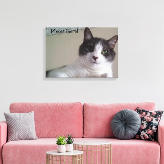 Miauw daar Prachtige Kitty Kat Portret Canvas Afdruk (Insitu (Woonkamer))