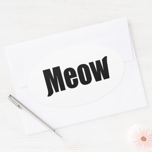 Miauw decal ovale sticker (Envelop)