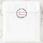 Miauw-droog Kerstmis Ronde Sticker (Tas)