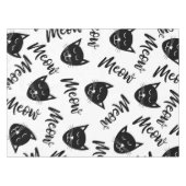 Miauw Eenvoudige Moderne Zwarte Witte Katten Typog Tafelkleed (Voorkant (Horizontaal))