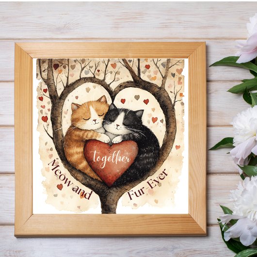 Miauw en Fur-Ever liefde die duurt Poster Wall Art