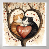 Miauw en Fur-Ever liefde die duurt Poster Wall Art (Voorkant)