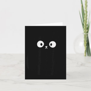 Miauw Fluffy Zwarte Kat Vintage Grappige Cute Kitt Kaart