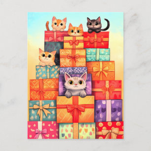 Miauw Gift Verjaardagstoren Feestdagenkaart