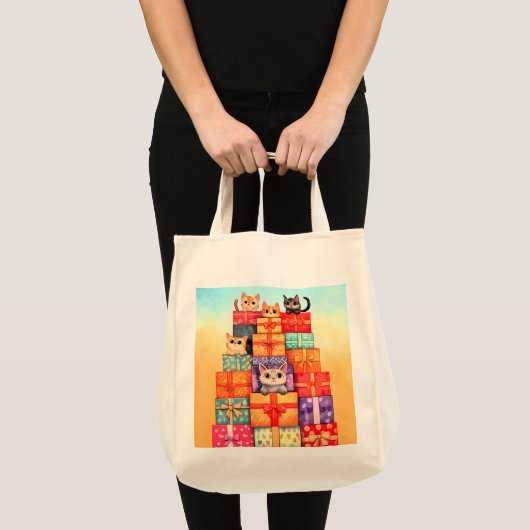 Miauw Gift Verjaardagstoren Tote Bag (Voorkant (product))