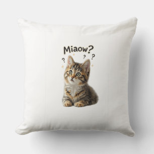 Miauw? Grappig kattenkussen voor kattenliefhebbe Kussen