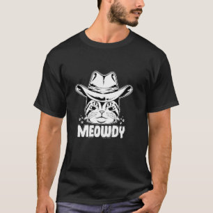 Miauw Grappige Cowboy Kat Woordspeling T-shirt