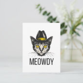 Miauw Grappige Kat Briefkaart (Staand voorkant)