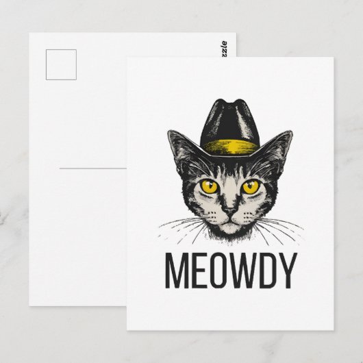 Miauw Grappige Kat Briefkaart (Voorkant / Achterkant)