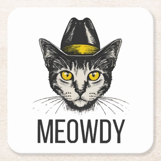 Miauw Grappige Kat Kartonnen Onderzetters (Voorkant)