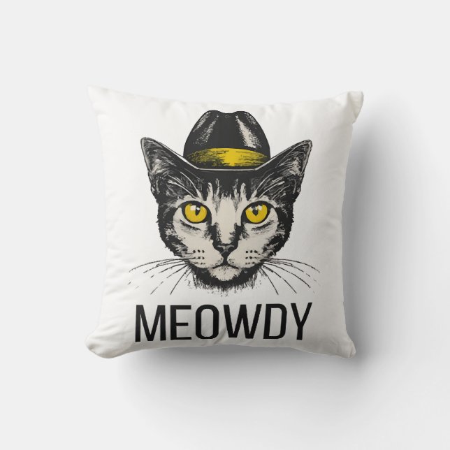 Miauw Grappige Kat Kussen (Voorkant)
