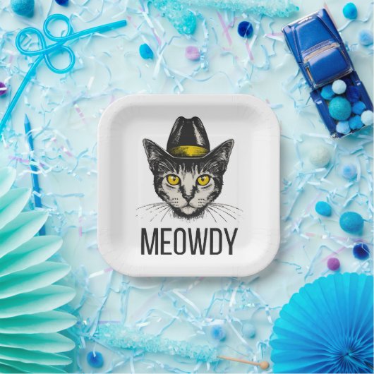 Miauw Grappige Kat Papieren Bordje (Feest)