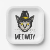 Miauw Grappige Kat Papieren Bordje (Voorkant)