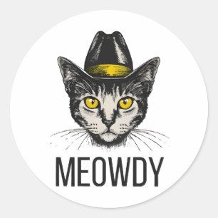 Miauw Grappige Kat Ronde Sticker