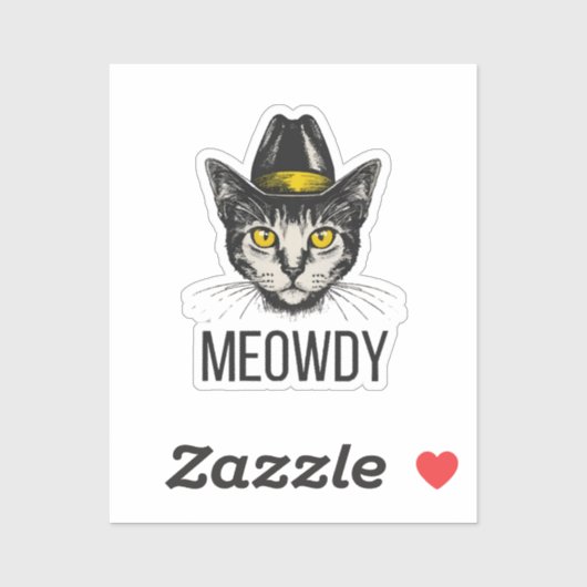 Miauw Grappige Kat Sticker (Vel)