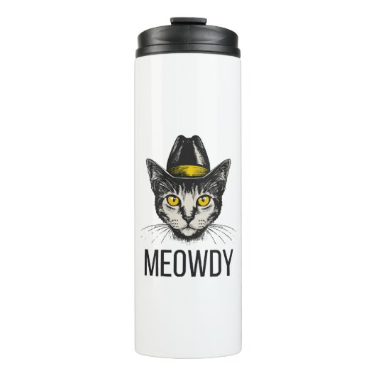 Miauw Grappige Kat Thermosbeker (Voorkant)