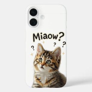 Miauw?   Grappige katten telefoonhoes voor kattenl iPhone 16 Hoesje