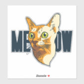 Miauw Grappige Starende Kat Huisdier  Sticker (Vel)