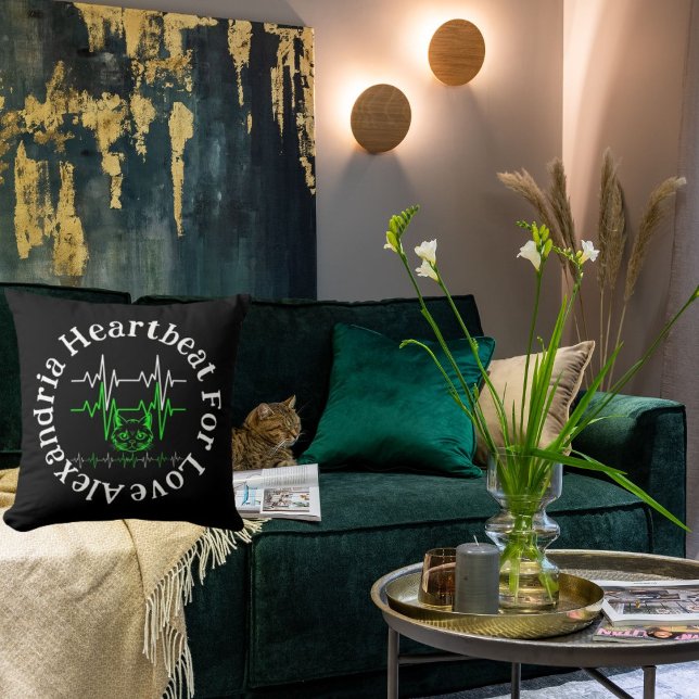 Miauw hartslag voor liefde grappig Schattige moder Kussen (Creator heeft geüpload)