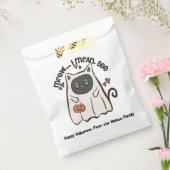 Miauw ik bedoel Boo Cat Ghost Happy Halloween Bedankzakje (Gezegeld)