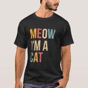 Miauw ik ben een kat Grappig Halloween Lui Makkeli T-shirt
