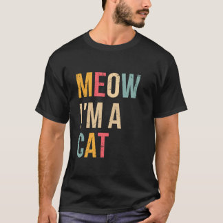 Miauw ik ben een kat Grappig Halloween Lui Makkeli T-shirt
