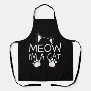 Miauw ik ben een kat katten katje zwarte kat liefh schort