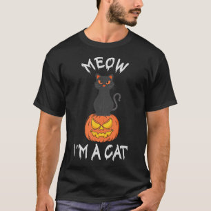 Miauw ik ben een kat Schattige Halloween kostuum v T-shirt