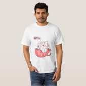 miauw in een beker t-shirt (Voorkant volledig)