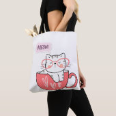 miauw in een beker tote bag (Dichtbij)
