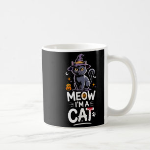 Miauw in een kat Halloween Funny Feline Black Cat Koffiemok