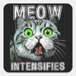Miauw intensiveert Schotse Fold Cat Meme Vierkante Sticker