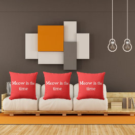 Miauw is de tijd grappig retro dier Schattige rood Kussen