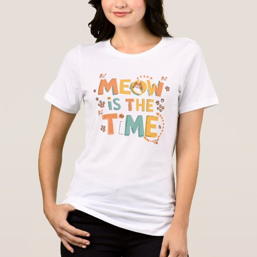 Miauw is de tijd Tri-Blend shirt (Voorkant)