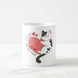 Miauw jij schattige kat Valentijnsdag Koffiemok