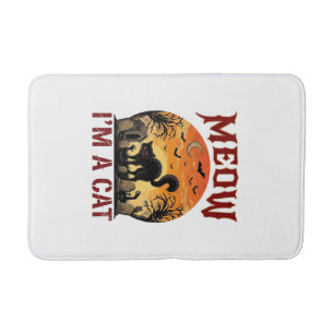 Miauw Kat Halloween Zwarte Begraafplaats_1 Badmat