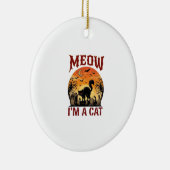 Miauw Kat Halloween Zwarte Begraafplaats_1 Keramisch Ornament (Rechts)