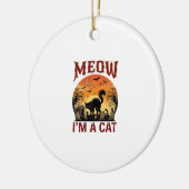 Miauw Kat Halloween Zwarte Begraafplaats_1 Keramisch Ornament (Links)
