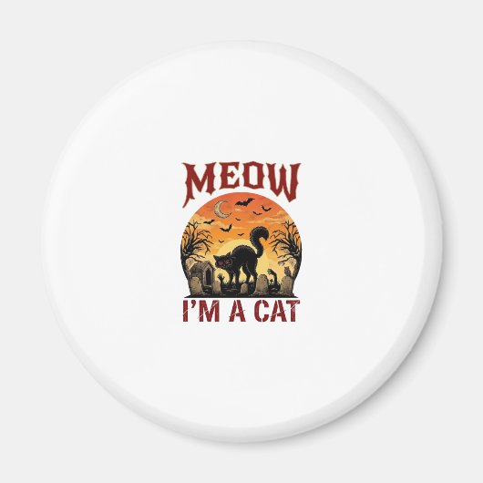 Miauw Kat Halloween Zwarte Begraafplaats_1 Magneet (Voorkant)