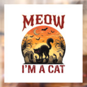 Miauw Kat Halloween Zwarte Begraafplaats_1 Raamsticker (Vel 2)