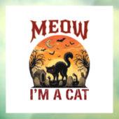 Miauw Kat Halloween Zwarte Begraafplaats_1 Raamsticker (Vel 3)