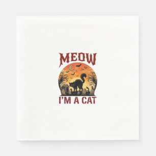 Miauw Kat Halloween Zwarte Begraafplaats_1 Servet